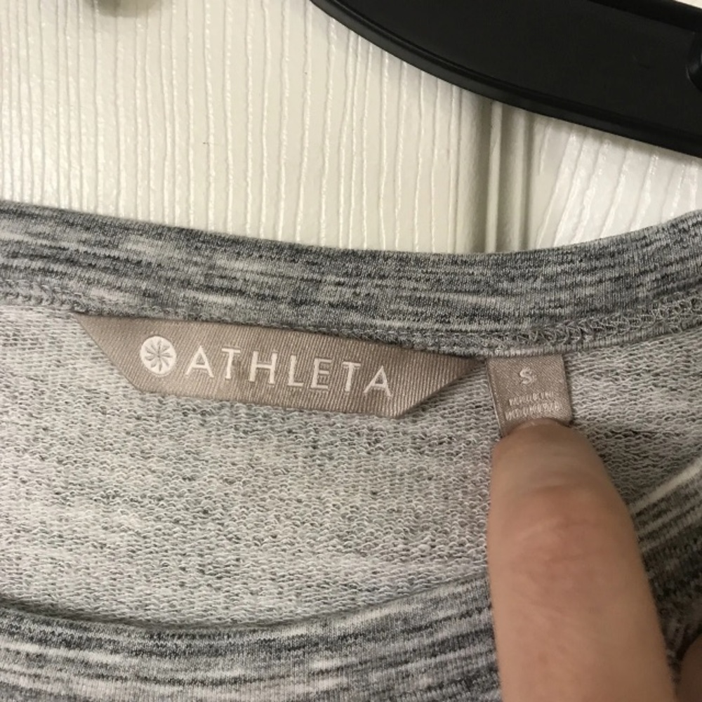 Athleta Marl Gray Bandha Yoga Sweatshirt Tencel/Lyocell Modal pullover cozy S - Picture 7 of 10